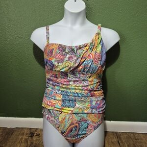 Bleu Rod Beattie Yellow Paisley Swimsuit